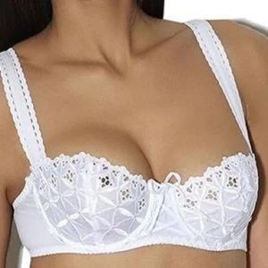 Embroidered Geometric Flower Bra